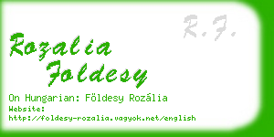 rozalia foldesy business card