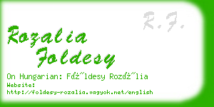 rozalia foldesy business card